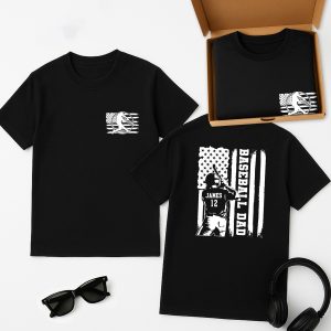 [GIFT BOX] Dad Game Day Custom Baseball Dad Shirt, Personalized Grandpa Tee for Sports Fans by sell4style